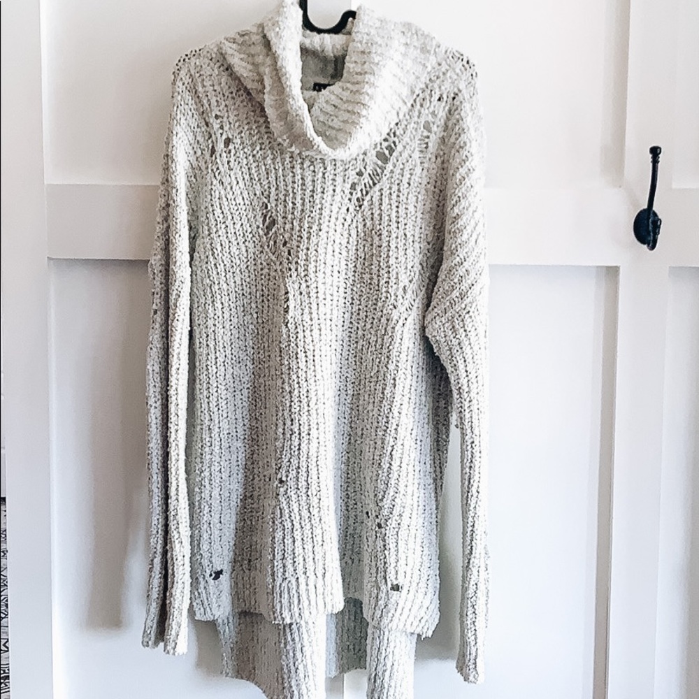 Express Distressed oversized sweater